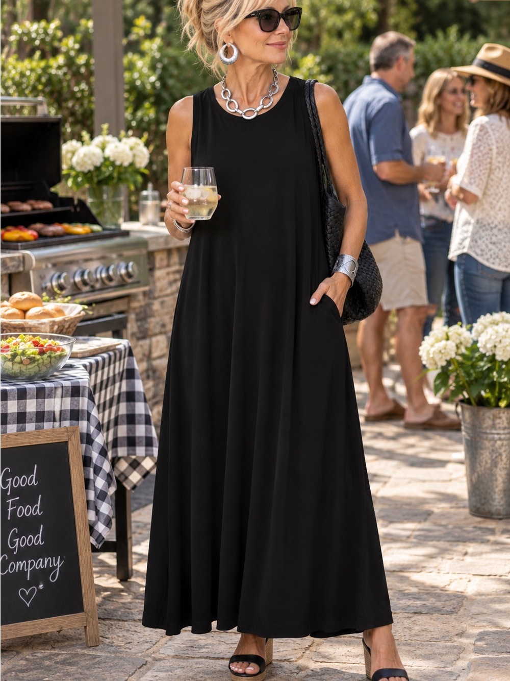 1x Coldwater Creek Black Sleeveless Maxi jumper